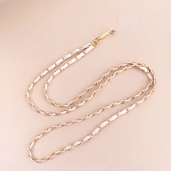 Elegant Metal Crossbody Chain Lanyard for Women - Long Anti - Lost Phone Strap Accessory (7mm white)