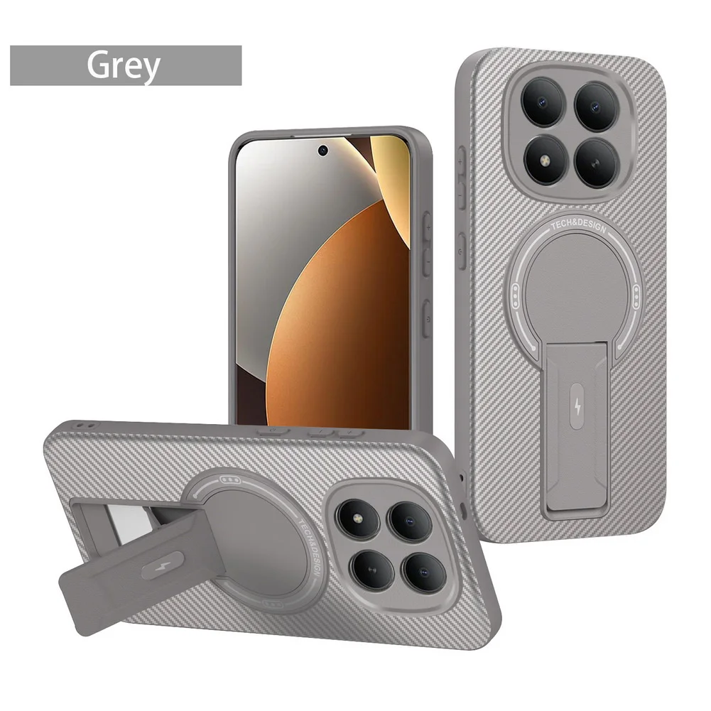 Carbon Fiber Magnetic Ring Stand Holder Case - Invisible Design Cover
