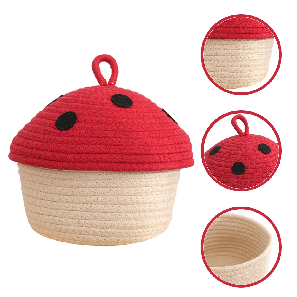

Storage Basket Woven Cotton Rope Toy Small Desktop Baskets Decorative Organizer Baby