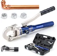 Copper Tube Fittings Hydraulic Pipe Crimping Tool with 1/2",3/4" and 1" Jaw Copper Pipe Press Crimper Pressing Pliers, 1