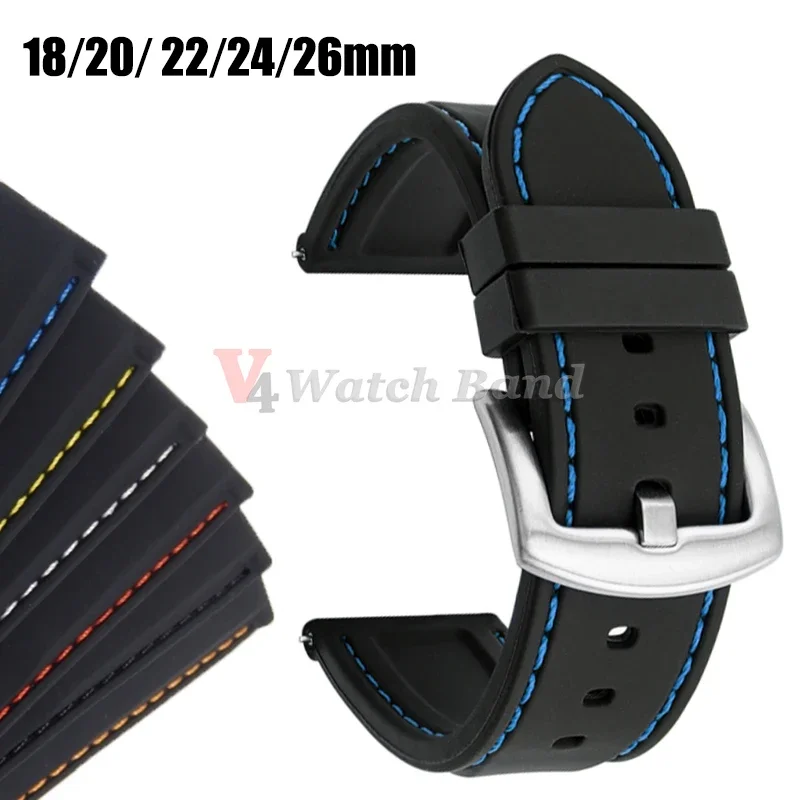 Silicone Sport Watch Band - Universal Replacement Strap