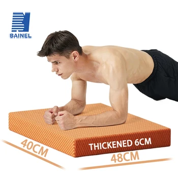TPE Yoga Balance 6cm Mat Fitness Yoga Equipment Adult Plank Kneeling Mat Yoga Core Training Thickened Cushioned Exercise Mat