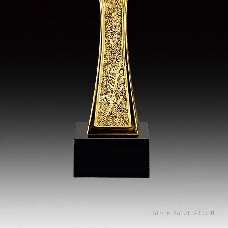 Customized European Electroplating Football Trophy Column, Sports Event, Fan Supplies, Home Decoration, Award Collection, 1Pc