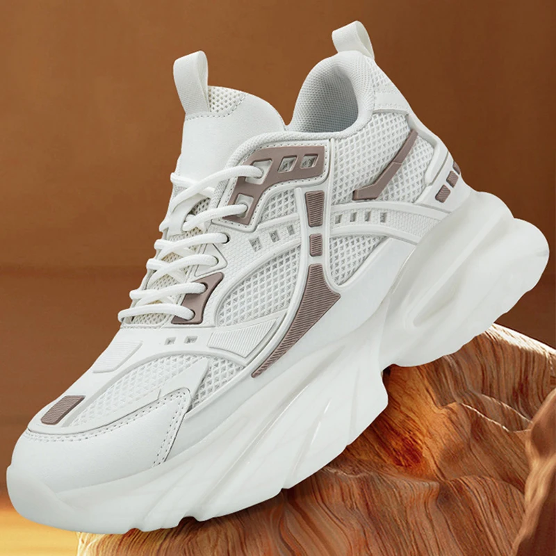Men Mesh Elevator Shoes Height Increase Sneakers Shoes for 8/10CM Sports Casual Invisible Inner Heightening for Men