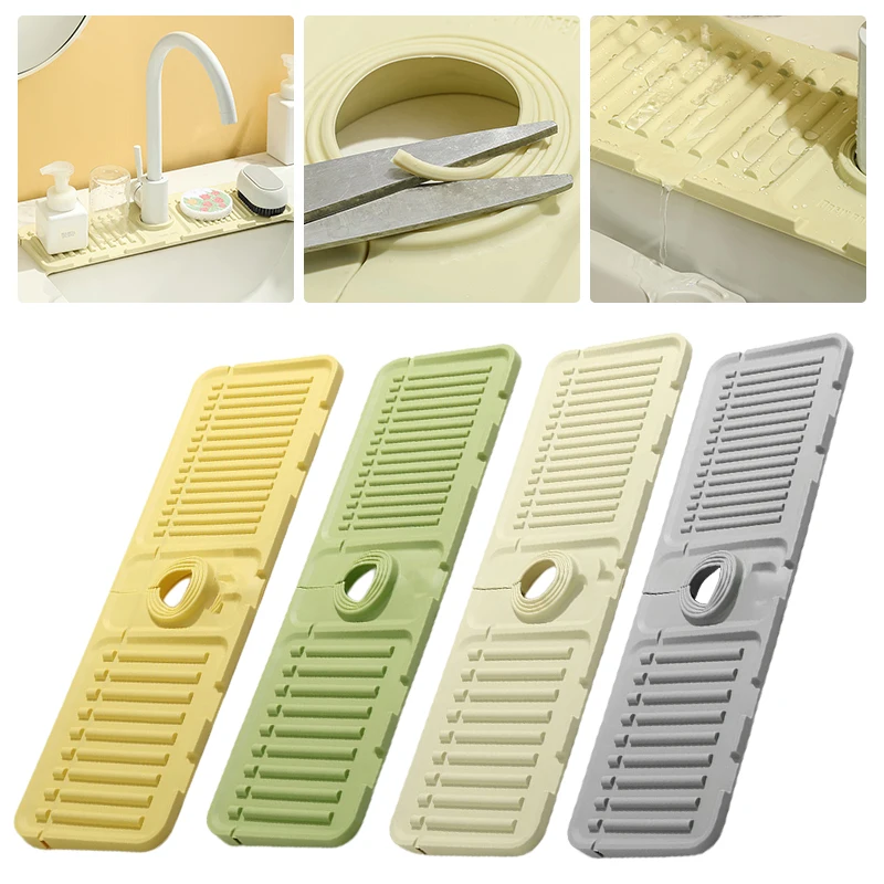 Silicone Sink Faucet Splash Pad Multipurpose Toilet Soap Storage Drainage Protectors Mat Kitchen Sink Gadgets sink faucet,sink faucet mat,kitchen faucet