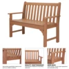 49in Vertical Backrest Teak Color HDPE Bench 5