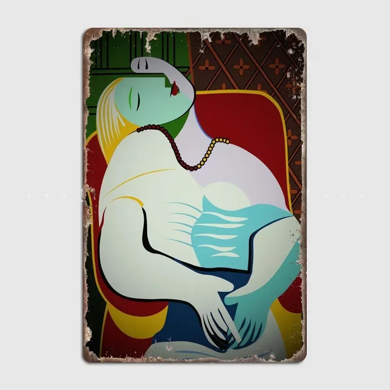 Le Reve Divertente Famoso Dipinto Wall Art Metal Tin Sign Vintage Sofa Background Wall Decor Retro Elf Bar Poster Room Home Garden