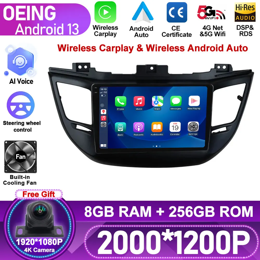 

9" Android For Hyundai Tucson IX35 3 2015 2016 2017 2018 Car Radio Multimedia Video Player Navigation Head Unit DSP 2Din GPS