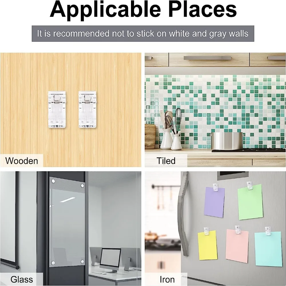 Self Adhesive Sticky Clips Christmas Decorations Hanging Sticky Wall Clips Spring Plastic Photo Office