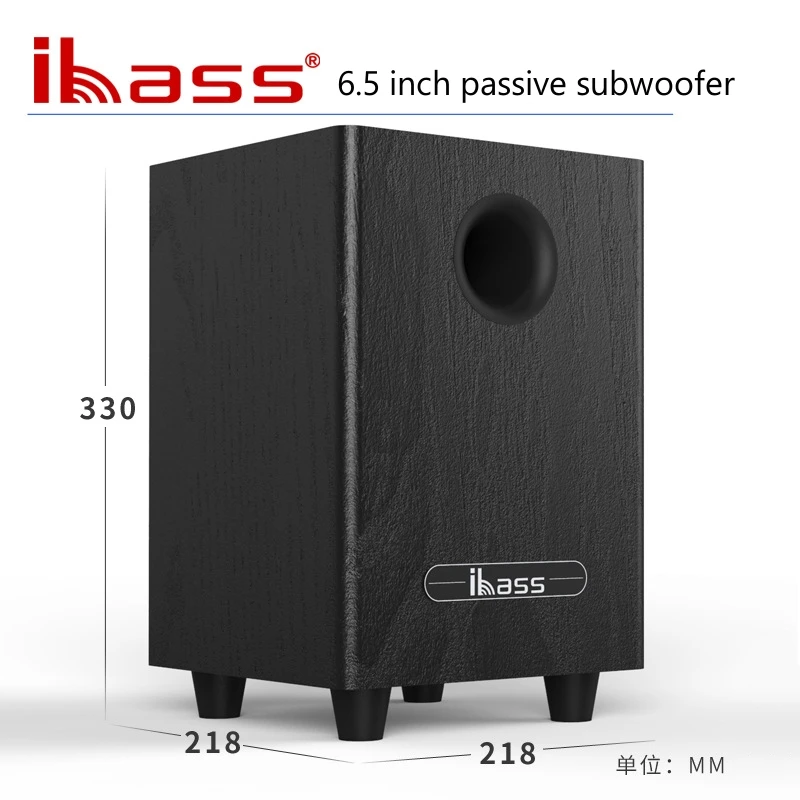 Desktop Independent Bass Passive Subwoofer Home Theater Sound System 6.5-inch Speakers 100W High Power with Home Power Amplifier