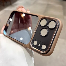 Luxury Lens Metal Camera Protection Phone Case - Translucent Shockproof Bumper Cover - iPhone 16 (Desert Gold)