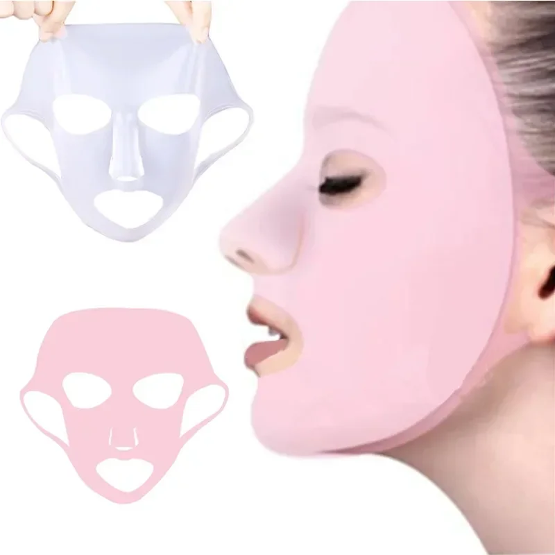 

Silicone Face Mask Reusable Moisturizing Lifting Firming Anti Wrinkle V Shape Face Firming Gel Sheet Mask Ear Fixed Skin Care