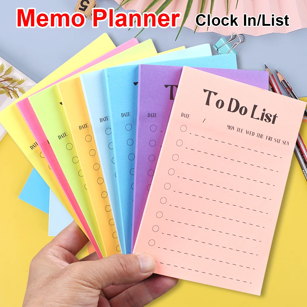 

To Do List Fluorescent Bright Lines Color Memo Pads Daily Schedule Journal Sticky Notes Plan Word Notepad Tab Student Stationery