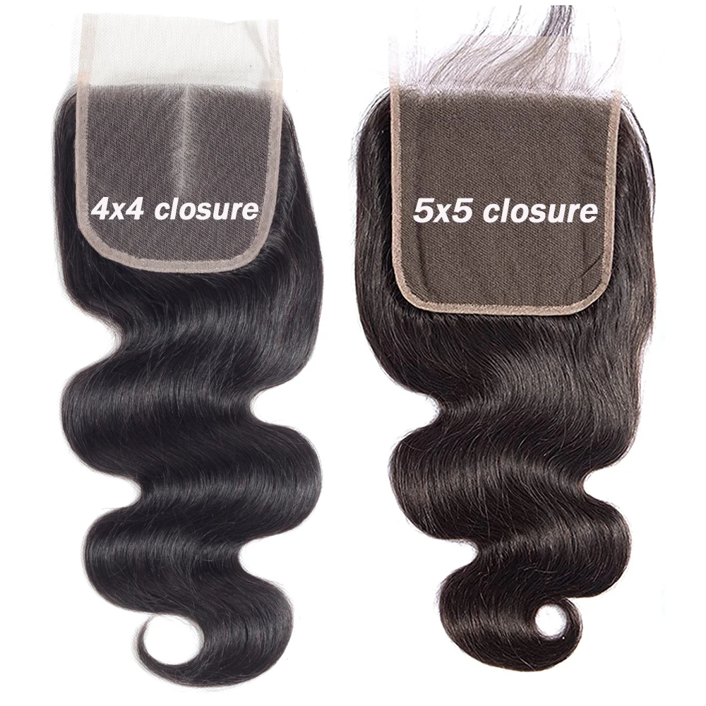 

Wigqueen Hair 5x5 Closure HD Lace Body Wave Human Hair Invisible Transparent 4x4 Swiss Lace Closure Only Pre Plucked Baby Hair