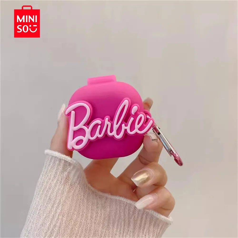 Miniso Barbie Custodia Per Auricolari Per Samsung Galaxy Buds Live/2 Pro/Fe Auricolari Wireless Scatola Di Ricarica Custodia Protettiva Con Gancio