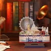 DIY Wooden London Street View Music Box Model Building Kits 3D Puzzle With Lights Toys for Children Birthday Gifts Home Decor 3