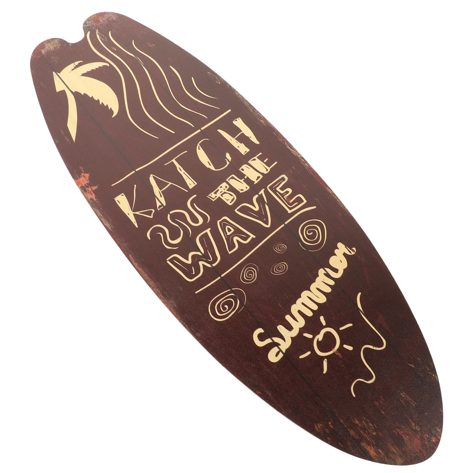 

Wood Surfboard Sign Ornaments Wooden Hanging Surfboard Plaque Wall Decor Beach Coastal Summer Nautical Welcome Decorations