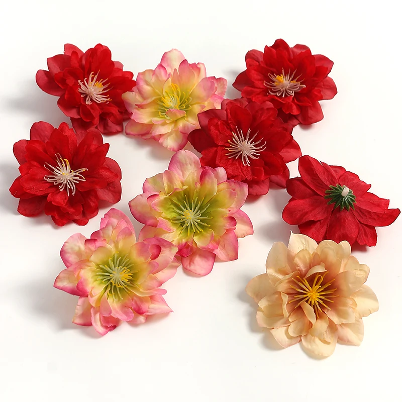 10/20 Stück künstliche Blumenköpfe, 7 cm, künstliche Blumen für Zuhause, Raumdekoration, Garten, Hochzeit, Dekoration, DIY, Basteln, Girlande, Geschenkzubehör – Detail 3