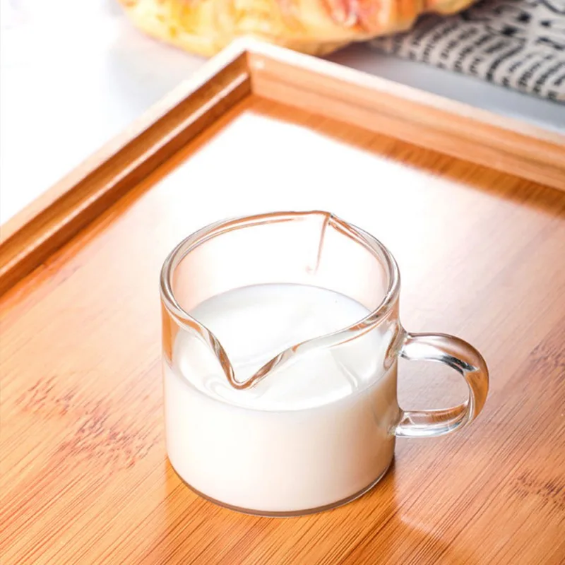 100ml Espresso Measuring Cup With Handle Double Spouts Clear Coffee Shot Glass Heat Resistant Retro Milk Jug Coffee Accessories