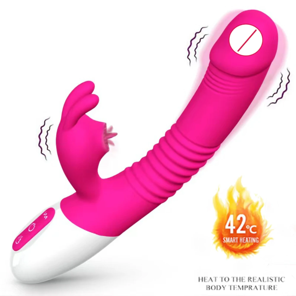 Clit Sucker Vibrator Female Sex Toy Vibrator For Women 2 In 1 Licking Machine Clitoris Stimulator G-Spot Powerful Vibro Dildo Wand Female Clit Sucker Adult Sex Toys