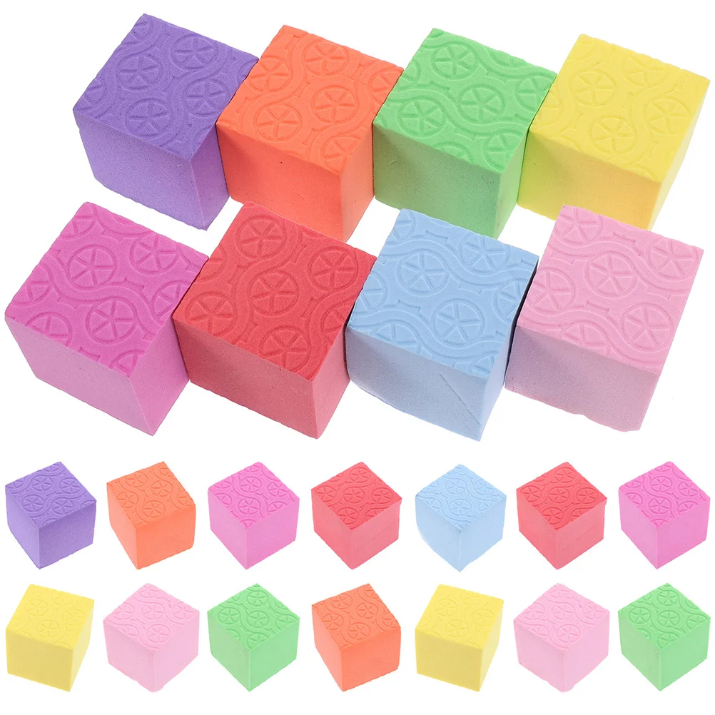 

50pcs Colorful Foam Building Blocks Square Cube Blocks Teaching Aids for Preschool