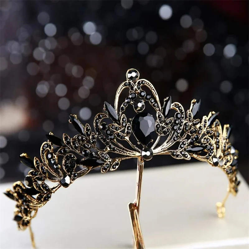 Bridal Headwear Black Women Ballroom Crown Baroque Crystal Tiaras And Crowns Amazon.com: Crystal Wedding Crowns, Baroque Queen Crowns  main image 2
