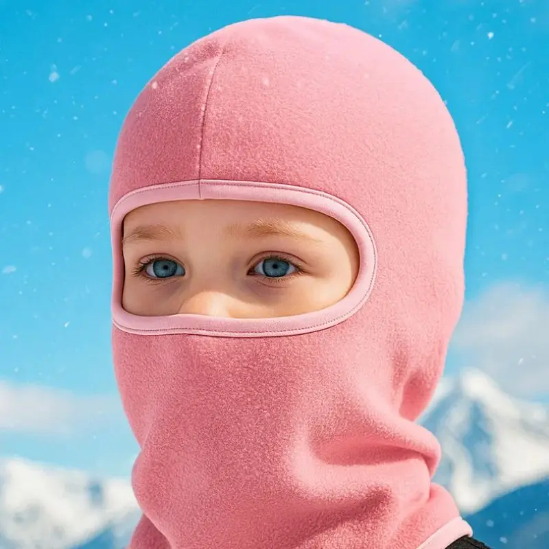 Winter Warm Kid Face Cover Windproof Thickened Polar Fleece Cycling Balaclava Mask Thermal Quick Dry Breathable Skiing Face Mask
