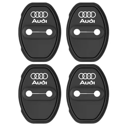 4PCS Silicone Car Door Lock Cover and Stopper Protector (For Audi)