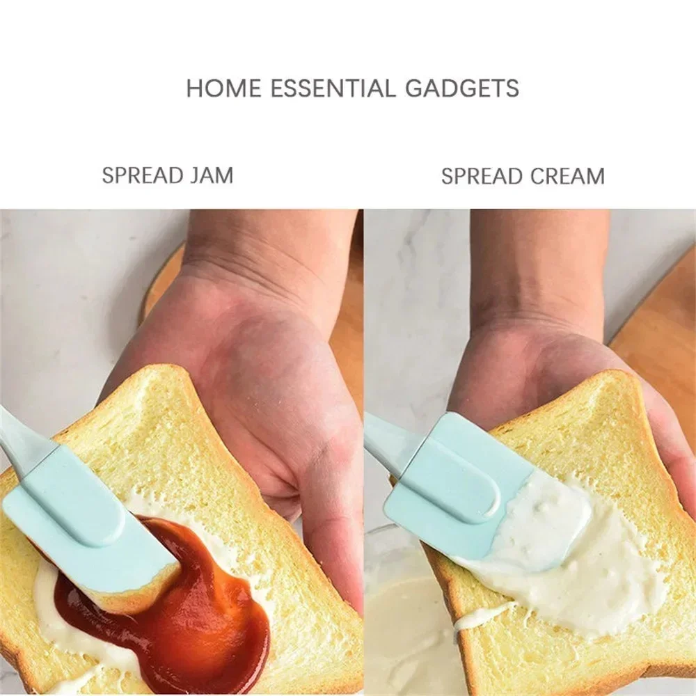 3PCS Non-Stick Silicone Cream Scraper Bread Cake Butter Spatula Mixer Oil Brush With PP Handle Cake Spatula Kitchen Baking Tool