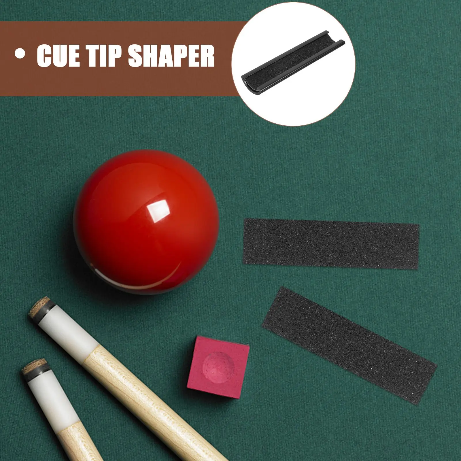 Skin Scrubber Pool Stick Tip Shaper Billiard Burnisher File for Repair Tool Snooker