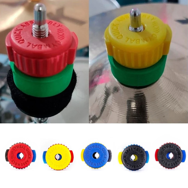5 Pack nut Quick Release Cymbal Mate PushOn Design Lightweight Drum