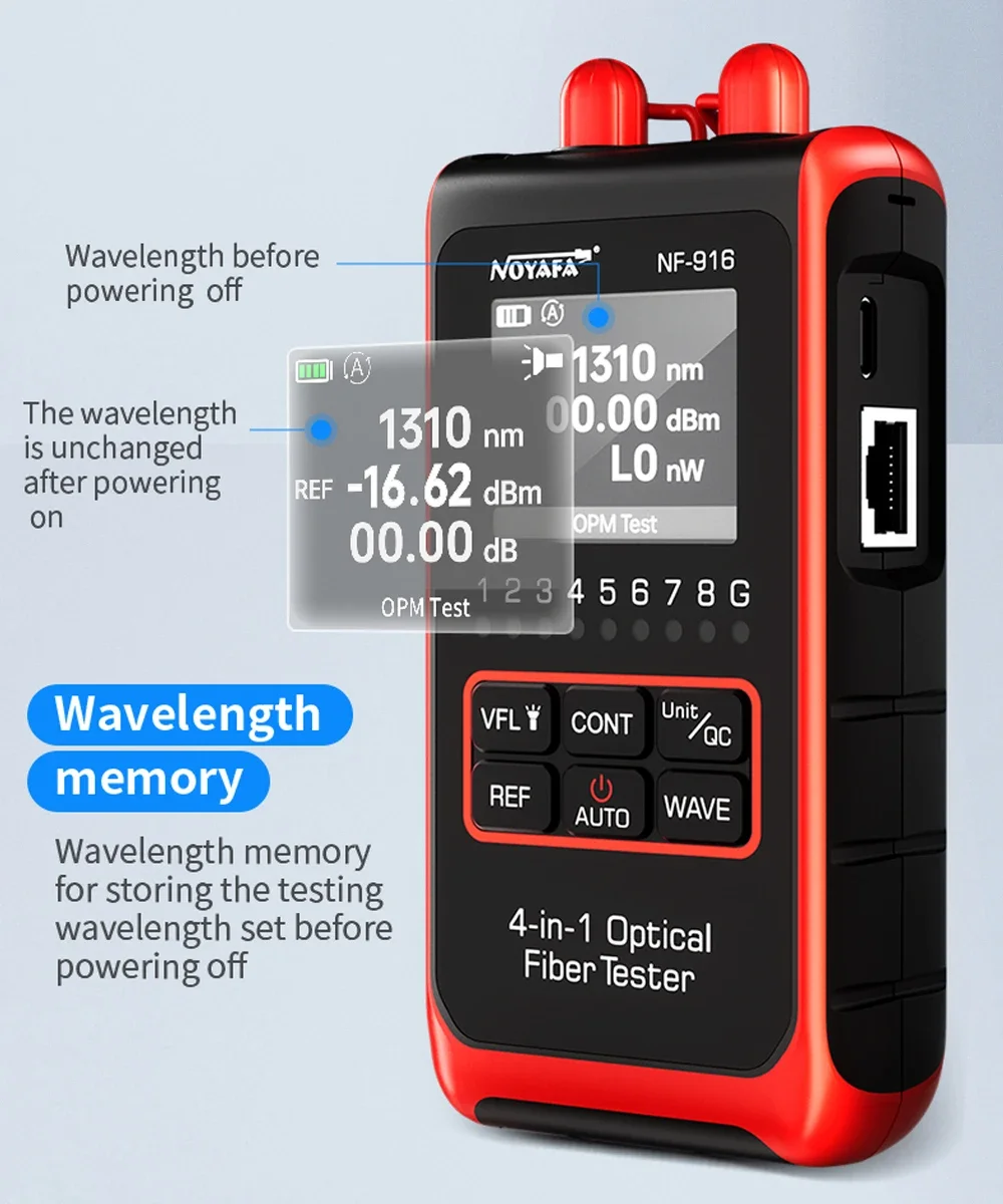 NOYAFA NF-916 Fiber Optical Power Meter VFL REF FC SC ST Visual Fault Locator LC