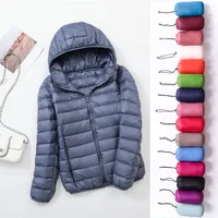 Plus Size Thin Light Down Jacket Women 2023 Autumn Winter Slim Short Hooded Warm White Duck Down Coat Women Outerwear Streetwear 1