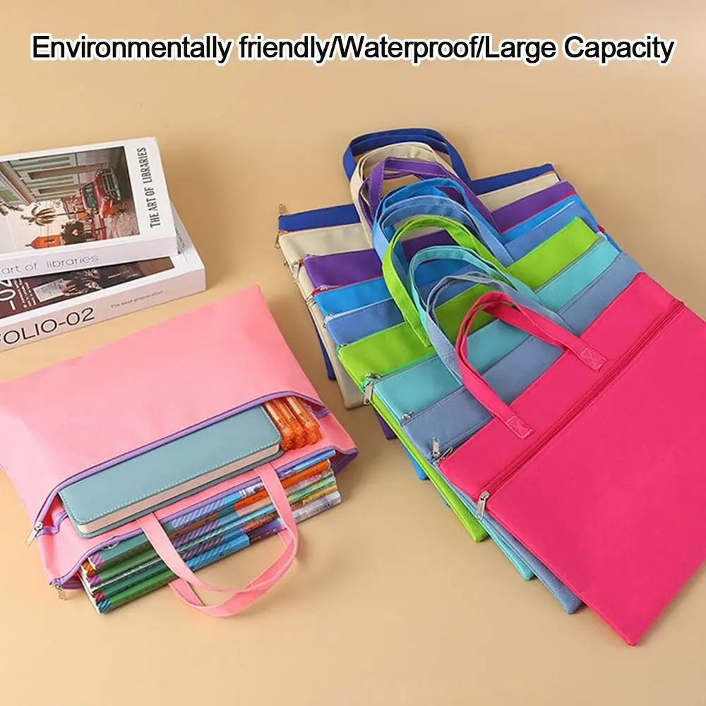 Data Contract Bill Storage Oxford Cloth File Bag Large Capacity A4 File Folder Zipper Briefcase School Office