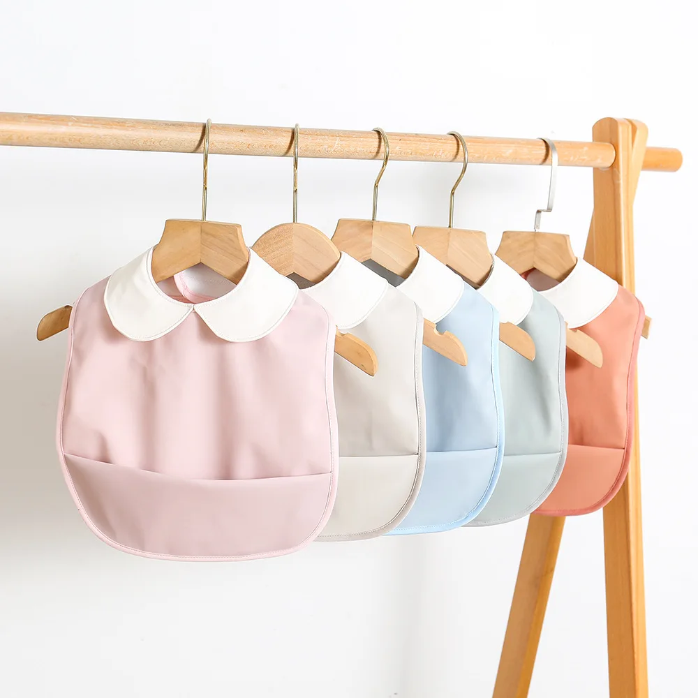 

Baby Bibs PU solid Nordic Style Feed Pocket Burp Girl Boy Infant Meals Bib Waterproof Easy Clean Cute Elephant Bibs Soft