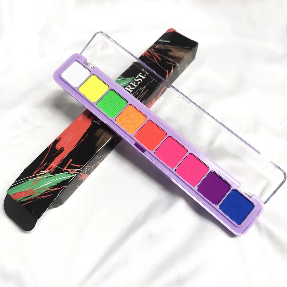 9 Colors Water Activated Eyeshadow UV Light Neon Eyeshadow Pastel-Black Light UV Reactive Eye Glow in Dark Palette eye shadow eye shadow plate