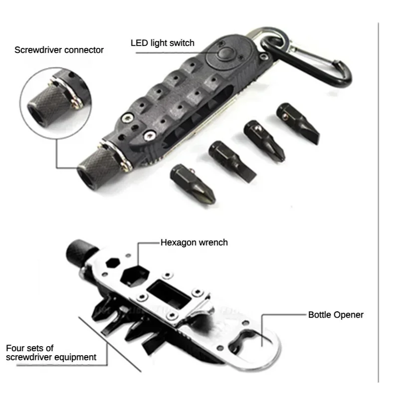 Mini Tournevis Multifonction EDC – Porte-Clés – Outil De Poche