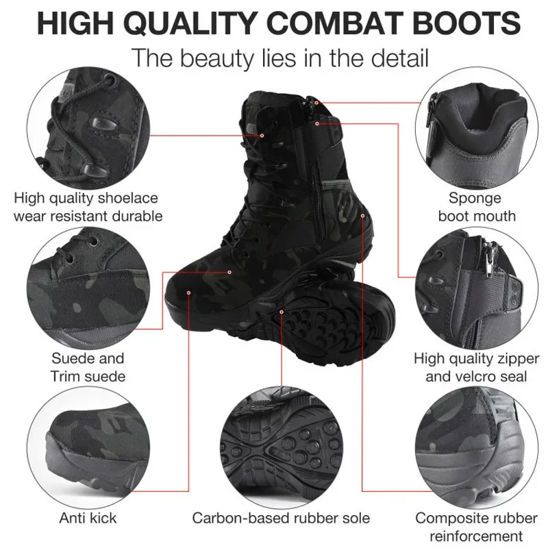 Men's Boots 2026 New Combat Shoes For Men Outdoor Sport Climb Mountains Cross Country Men Sneakers sapatos masculinos - 5