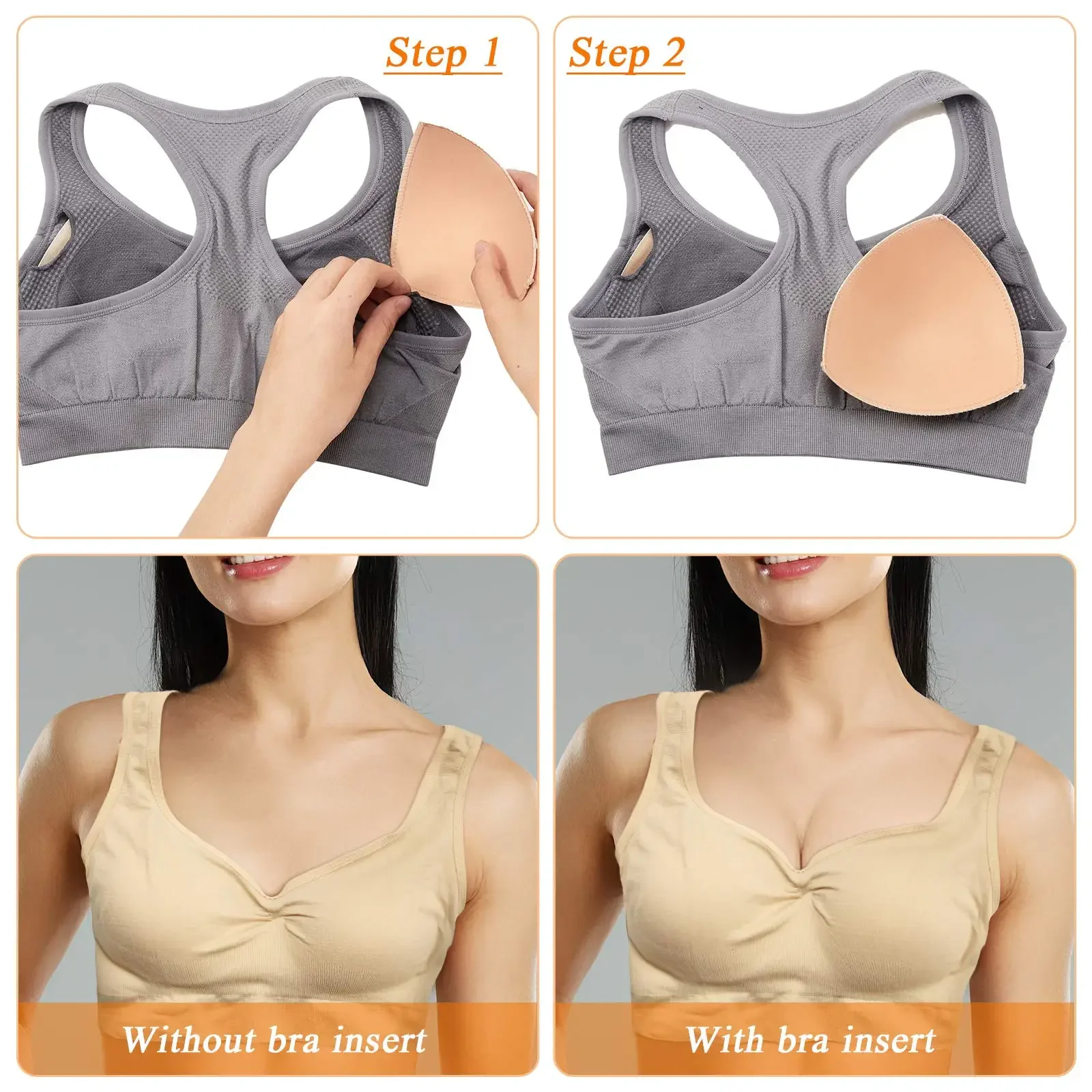 Invisible Triangle Sponge Push Up bra pads inserts bra insert pads Bra Pads Women Sexy Inserts Underwear Sponge Swimsuit Bikini Breast Enhancers Chest Cup Pads
