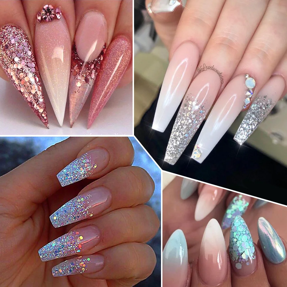 30 Glitter Nails To Bright Up The Season : Silver Glitter Tip Nail Design