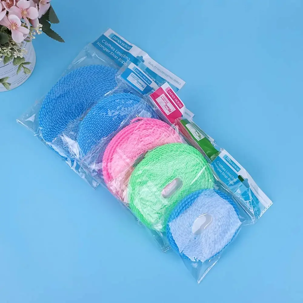 Portable Anti-skid Windproof Clothesline Fence-type Windproof Clothesline Clothesline Quilt Airing Rope Outdoor Travel Household 6