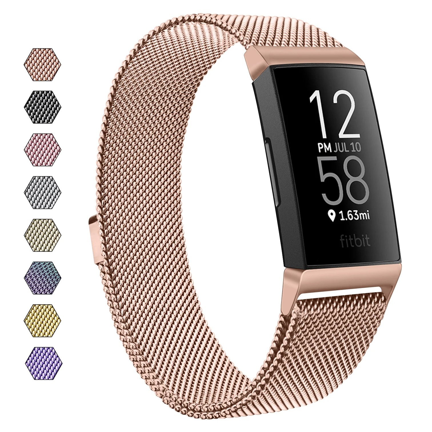 Cinturino In Metallo Per Fitbit Charge 4 Charge 3 Bande Bracciale Ad Anello Magnetico In Acciaio Inossidabile Per Fitbit Charge 3 Se Correa