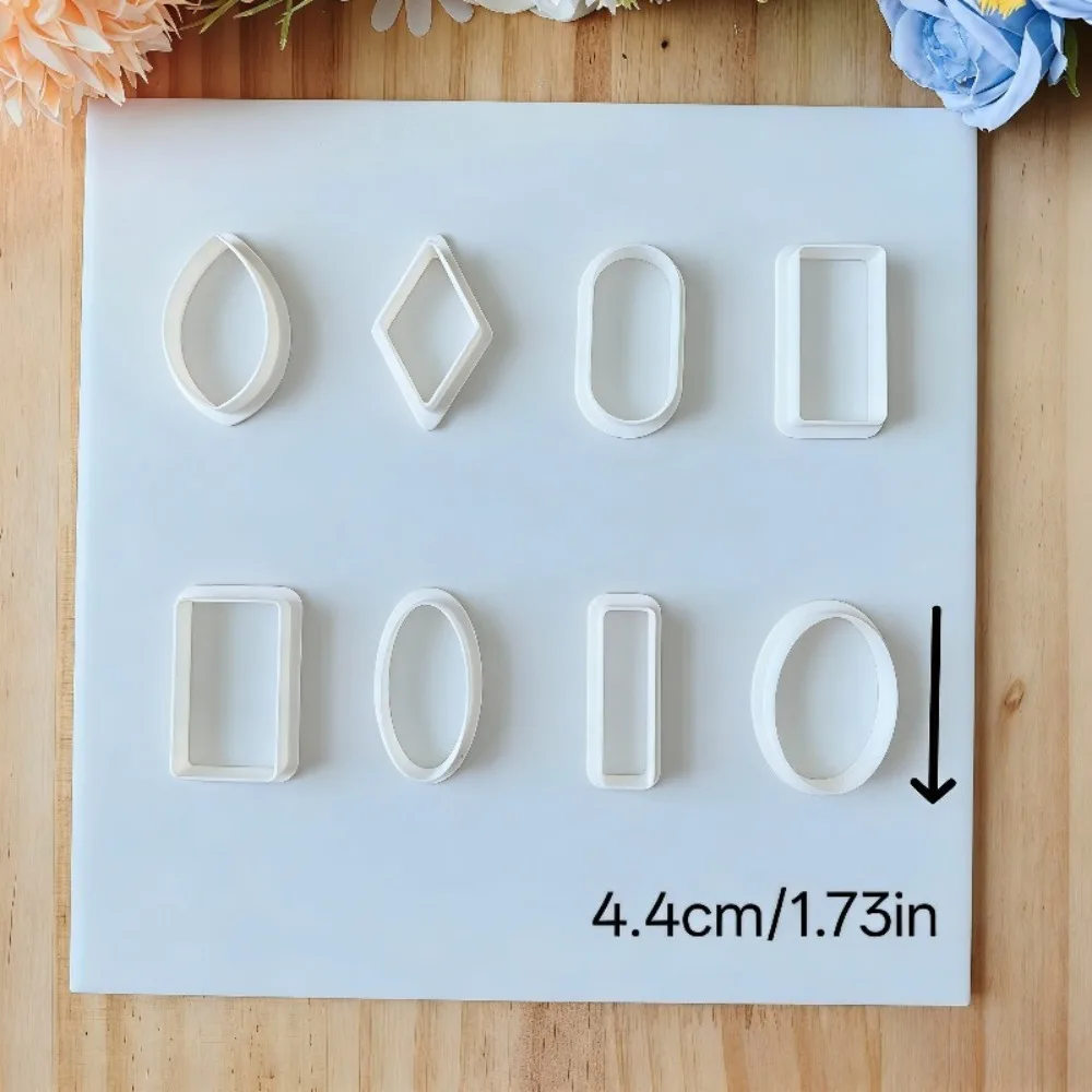 기하학적 폴리머 클레이 커터 세트 드롭/사각/원형/타원형 몰드 DIY 수제 귀걸이, 쥬얼리 펜던트 및 공예품 제작용
