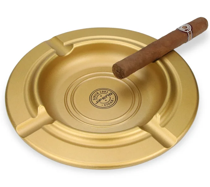 

Cigar ashtray Household cigarette tray Frosted alloy ashtray accessories