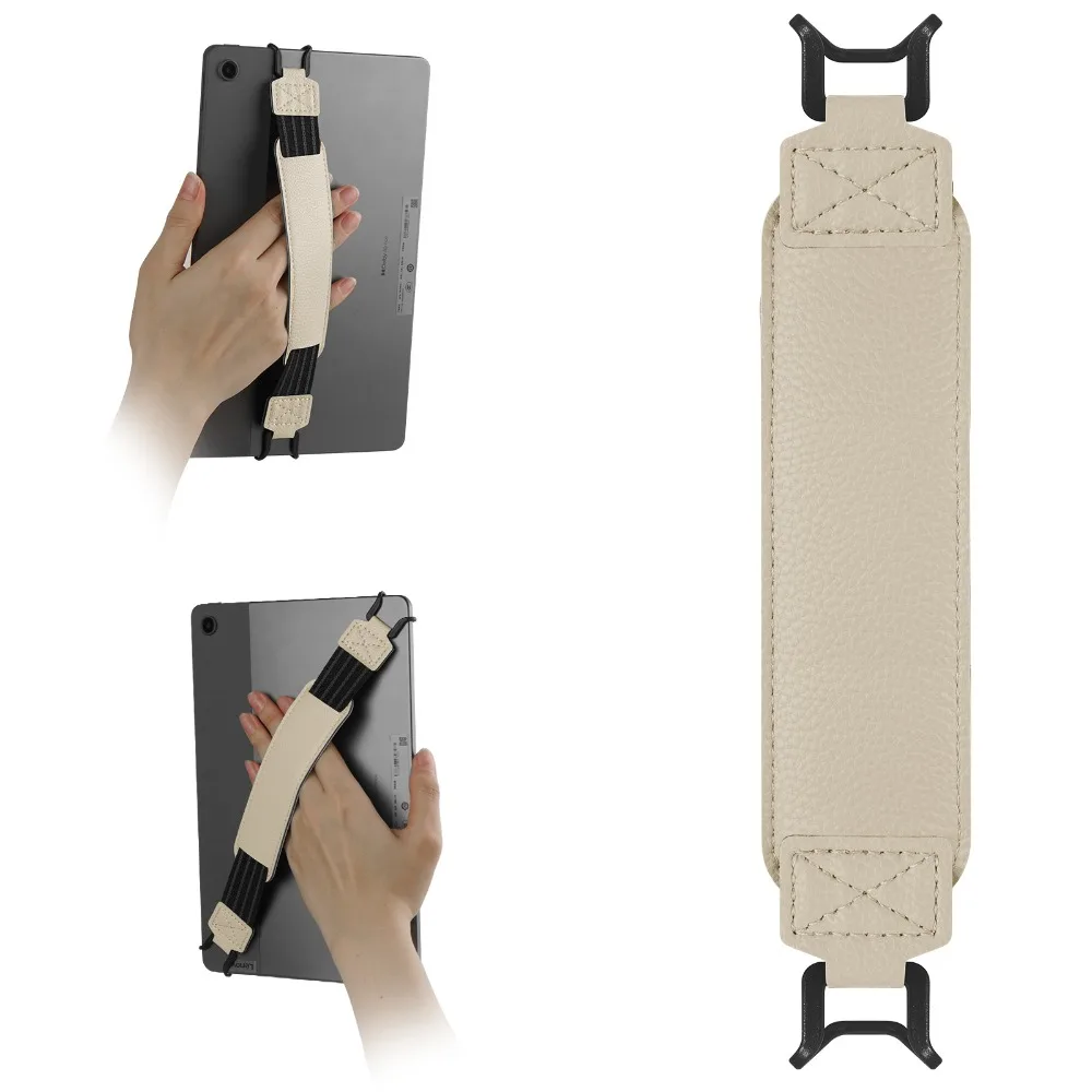 Leather Tablet Hand Strap with Elastic Anti-Drop & Anti-Slip Security