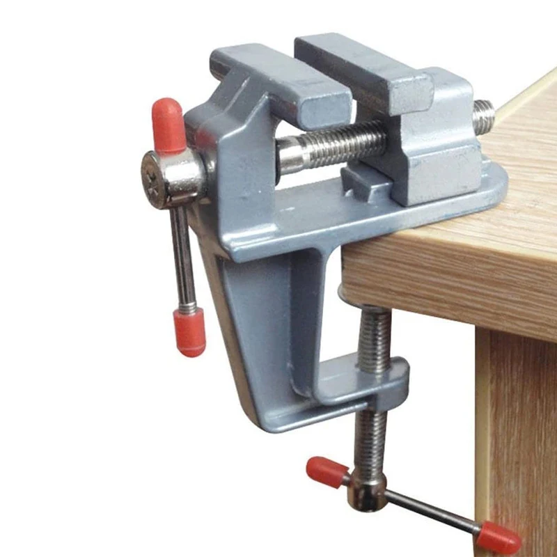 Mini Bench Vise Universal Table Vise Home Aluminum Clamp on Table Bench Vise DIY Household Flat Mouth Hand Tools