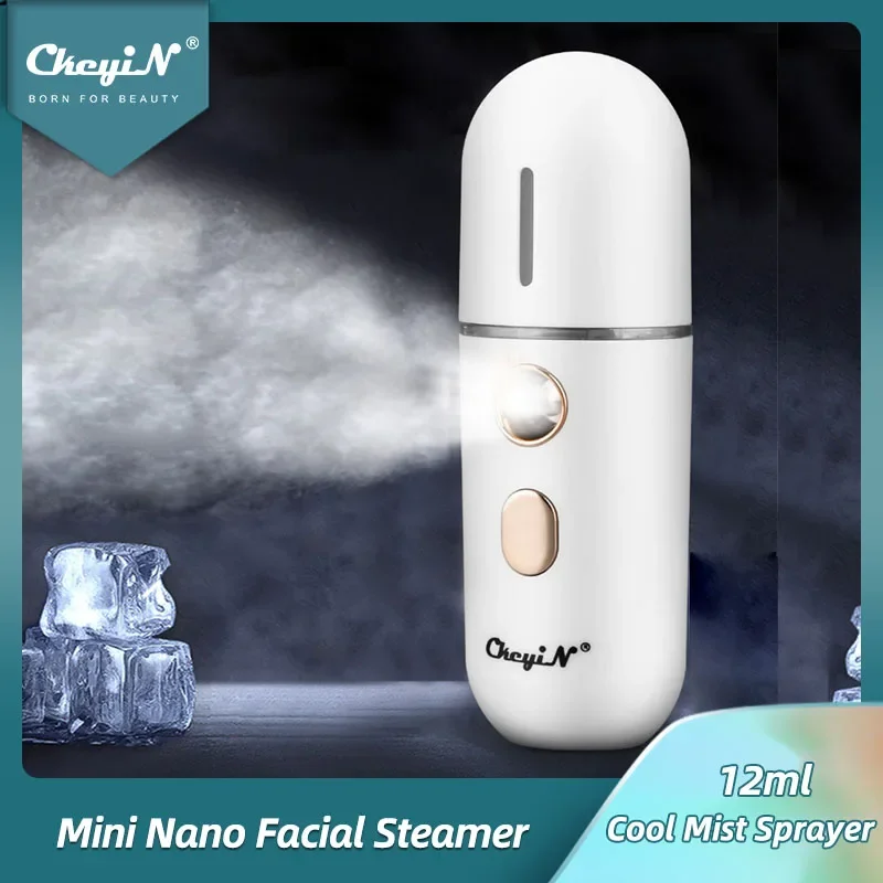 CkeyiN 30ml Mini Facial Steamer Mist Sprayer Nano Mister Hydrating Face Mist Spray Bottle Humidifier Spa Skin Care Moisturizing rechargeable hydrogen rich generator electrolysis ionizer h2 water bottle nano cup japanese craft mini pure h2 ventilator