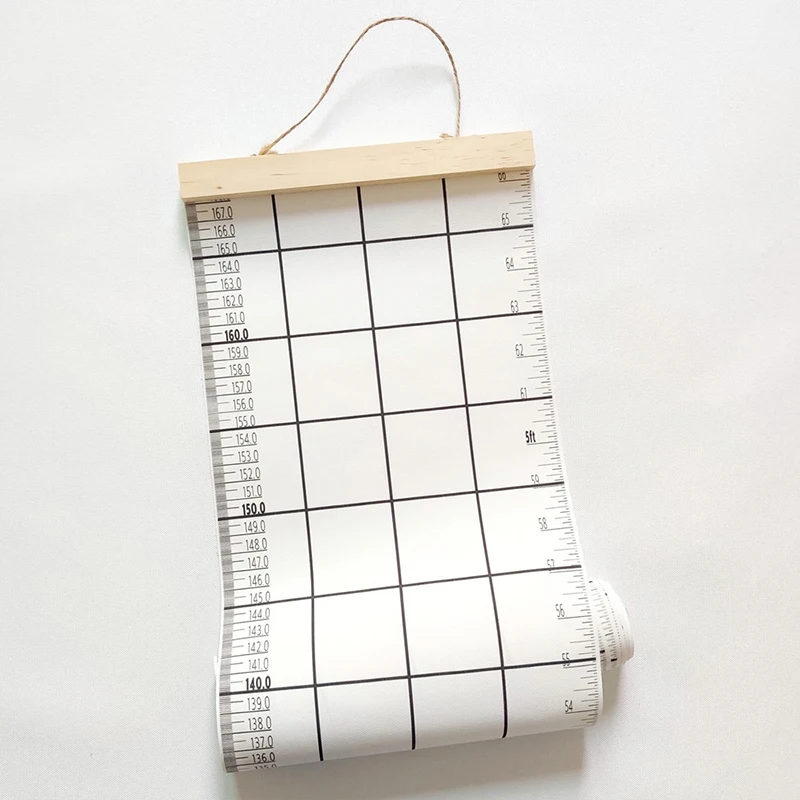 50-170CM Kids Height Growth Chart Gauge Cute Cloud Wood Frame Wall Hangings Height Meter Measurement Ruler Nursery Room Decor