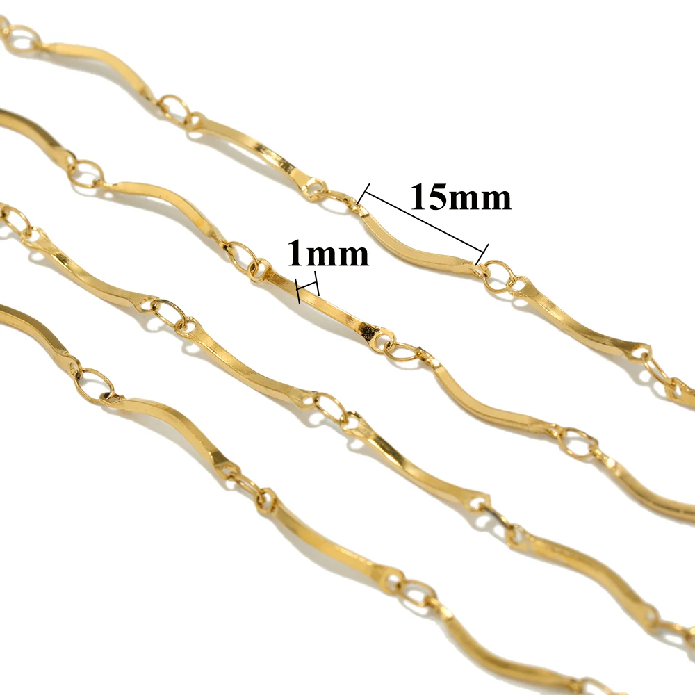 1 Meter Edelstahl Welligkeit Gebogen Ketten Link Ketten DIY für Armband Schmuck Machen Halskette Handgemachte Accessoires – Detail 2