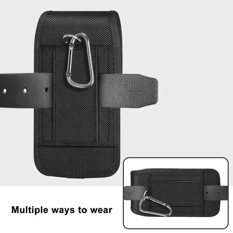 Outdoor Sports Nylon Cell Phone Pouch Holster with Free D-Shaped Buckle